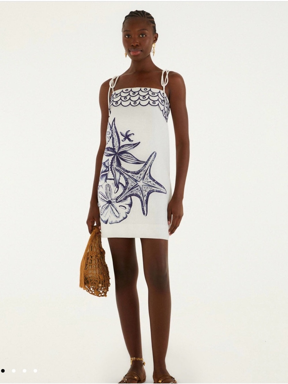 NWT Farm Rio Off-White Coast Stars Mini Dress